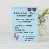 Personalised Kids Pool Party Invitation | Summer Einladung (Stehend Vorderseite)