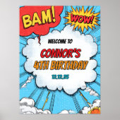Personalised Kids Superhero Party Welcome Poster (Vorne)