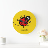 Personalised Ladybird Pattern Wallclock Große Wanduhr (Zuhause)