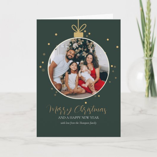 Personalised luxury modern family photo Christmas Karte (Vorderseite)