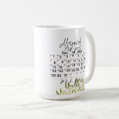 Personalised Married Calendar Date 1th anniversary Kaffeetasse (VorderseiteRechts)