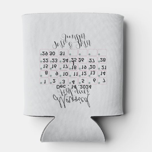 Personalised Married Calendar Date Ceramic Dosenkühler (Rückseite)