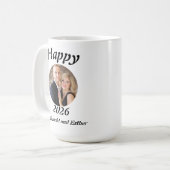 Personalised Modern Happy 2026 photo Kaffeetasse (Vorderseite Links)