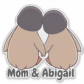 Personalised Mom & Daughter Cute Penguin Sticker (Vorderseite)