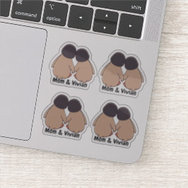 Personalised Mom & Daughter Cute Penguin Stickers Aufkleber