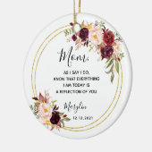 Personalised Mother of the Bride Marsala Floral Keramik Ornament (Links)