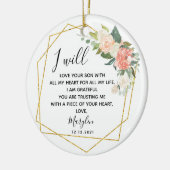 Personalised Mother of the Groom Floral Gift Keramik Ornament (Links)