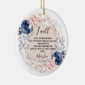 Personalised Mother of the Groom Peach and Blue Keramik Ornament (Rechts)