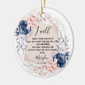 Personalised Mother of the Groom Peach and Blue Keramik Ornament (Links)
