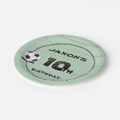 Personalised Name & Age Soccer Football  Pappteller (Schrägansicht)