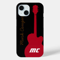 Personalised name and initials red rock guitar