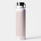 Personalised Name Pink & White Water Bottle. Trinkflasche (Rückseite)