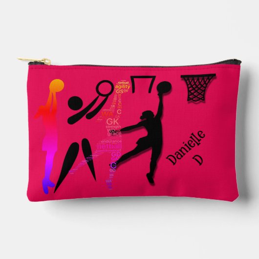Personalised Netball Cosmetic Bag Zubehörtasche (Vorderseite)