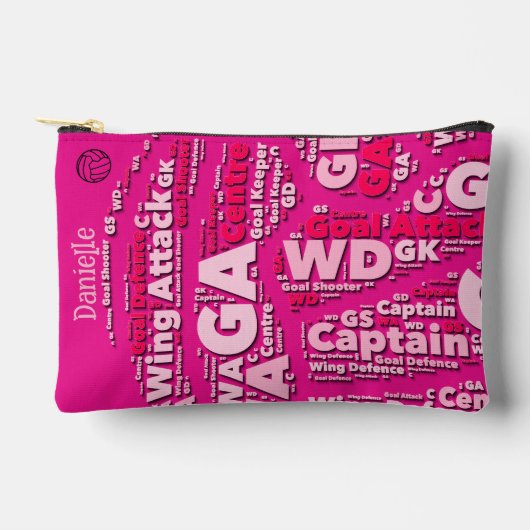 Personalised Netball Makeup Bag Zubehörtasche (Vorderseite)