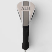 Personalised Neutral Stripe Custom Initials Modern Golf Headcover (Vorderseite)