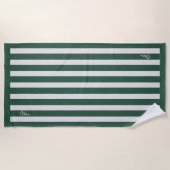 Personalised Neutral Stripe Custom Initials Modern Strandtuch (Vorderseite)