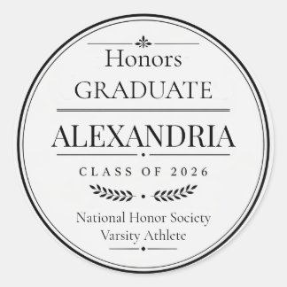 Personalised Newspaper Graduation 2026 Runder Aufkleber