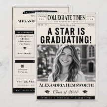 Personalised Newspaper Graduation Announcement