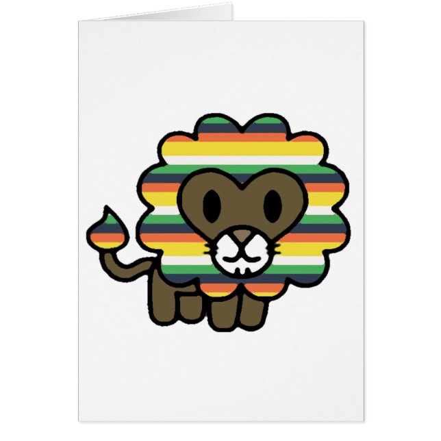 ! *PERSONALISED*! Niedlicher funky Löwe! (Vorne)