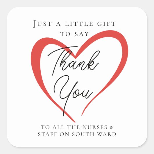 Personalised Nurse Thank You Sticker | Hospital  (Vorderseite)