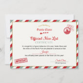 Personalised Official Nice List Certificate Santa Einladung (Vorderseite)