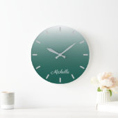 Personalised ombre gradient green große wanduhr (Zuhause)