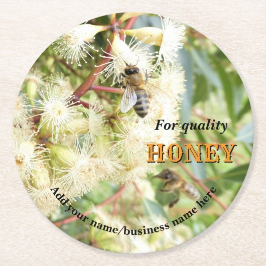 PERSONALISED PAPER COATERS FOR BEEKEEPER APIARIST RUNDER PAPPUNTERSETZER (Vorderseite)