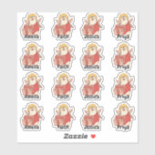 Personalised Penguin Cupid Sticker Pack (Blatt)