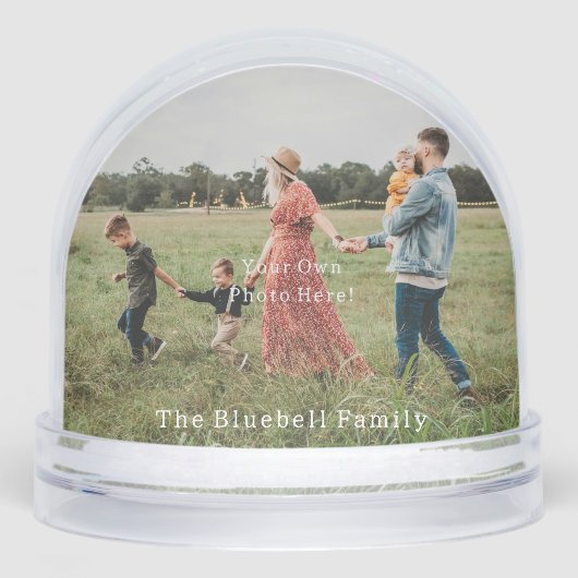 Personalised Photo And Text Snow Globe. Schneekugeln (Vorderseite)