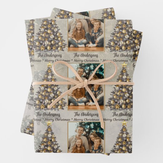Personalised Photo Christmas Wrapping Paper Geschenkpapier Set (Beispiel)