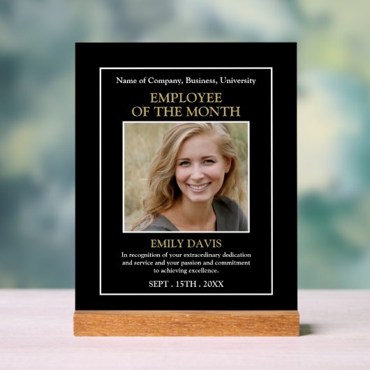 Personalised Photo - Employee Award Acrylschild (Neutral)