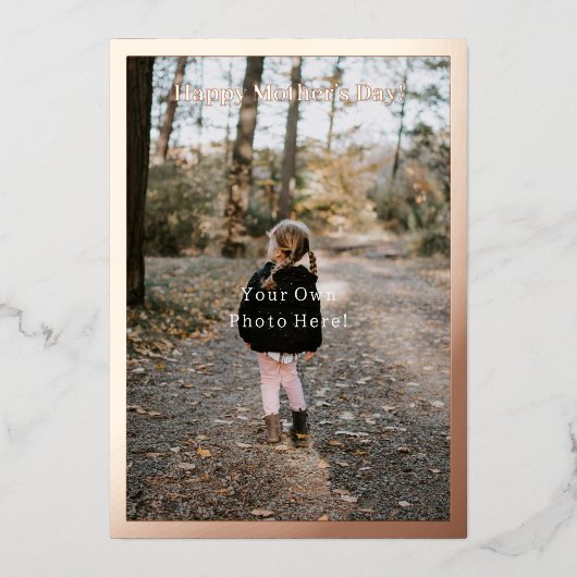 Personalised Photo Foil Mother's Day Card. Folieneinladung (Vorderseite)