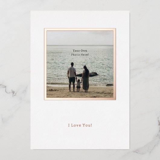 Personalised Photo Foil Valentine's Day Card. Folieneinladung (Vorderseite)