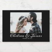 Personalised Photo Wedding Black & White Favor Alkoholflaschenetikett (Einzelnes Label)
