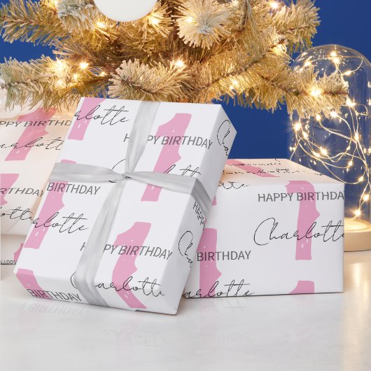 Personalised Pink 1st 2nd 3rd 10th Birthday Party Geschenkpapier (Feiertage)