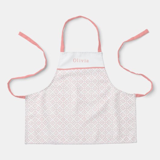 Personalised Pink Dot Shapes Apron. Schürze (Vorderseite)