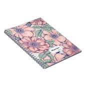 PERSONALISED Pink Flower Pattern Notebook Journal Notizblock (Rechte Seite)