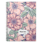 PERSONALISED Pink Flower Pattern Notebook Journal Notizblock (Vorderseite)