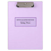 Personalised Pink Lavender Klemmbrett (Vorderseite)