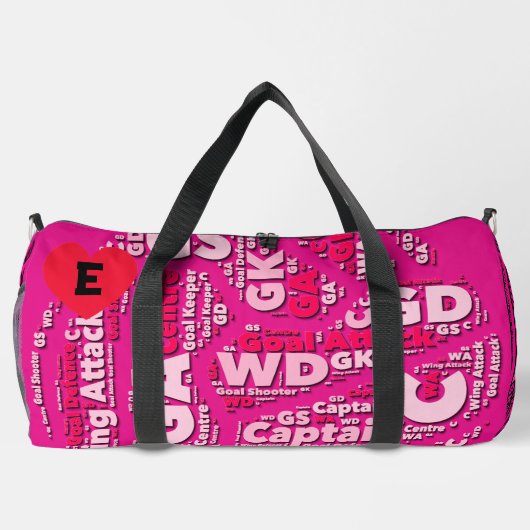 Personalised Pink Netball  Duffle Bag (Rückseite)