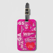 Personalised Pink Netball  Gepäckanhänger (Vorderseite Vertikal)