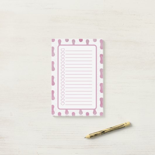 Personalised Pink Shapes Note List. Post-it Klebezettel (Auf Schreibtisch)