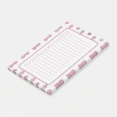 Personalised Pink Shapes Note List. Post-it Klebezettel (angewinkelt)