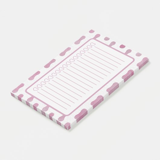 Personalised Pink Shapes Note List. Post-it Klebezettel (angewinkelt)