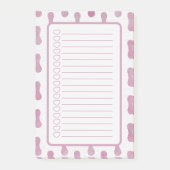 Personalised Pink Shapes Note List. Post-it Klebezettel (Vorderseite)