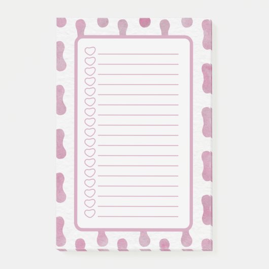Personalised Pink Shapes Note List. Post-it Klebezettel (Vorderseite)