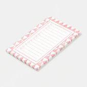 Personalised Pink & White Triangles Grocery List. Post-it Klebezettel (angewinkelt)