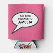 Personalised Pop Art Comic Book Speech Bubble Dosenkühler (Vorderseite)