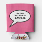 Personalised Pop Art Comic Book Speech Bubble Dosenkühler (Rückseite)