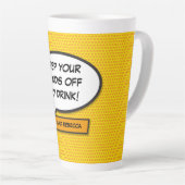 Personalised Pop Art Comic Book Speech Bubble Milchtasse (Rechte Ecke)